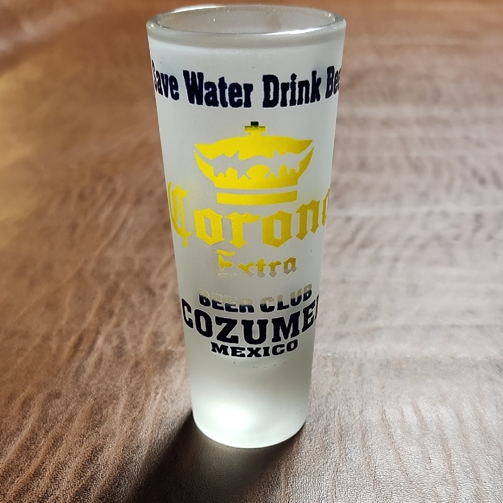 Corona Extra Cozumel Mexico 4" tall Frosted Shot Glass [GLASS]